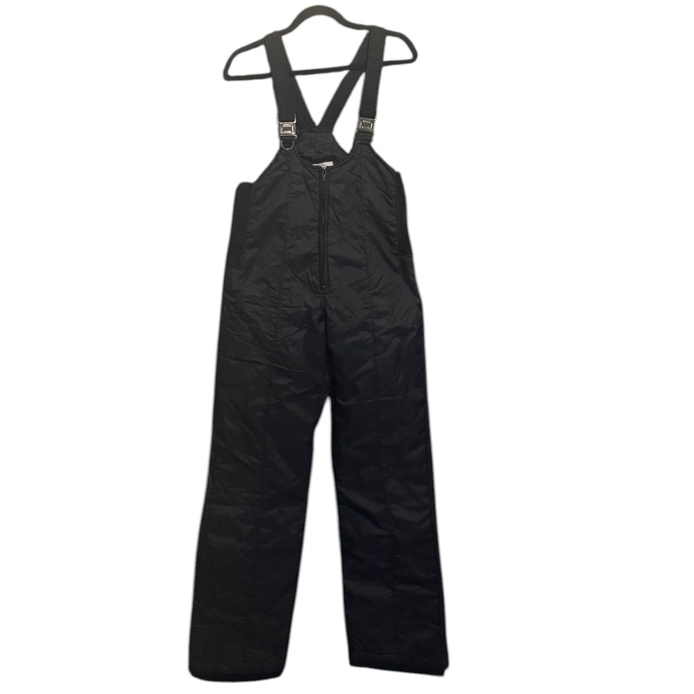 Vintage WFS World Famous Skiing Black Insulated Bib Snow Pants Overalls Women 10